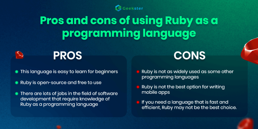 Pros and Cons of Ruby programming language