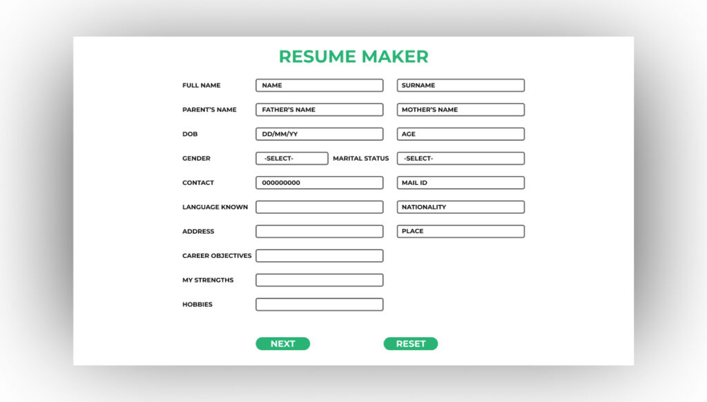 Java resume maker